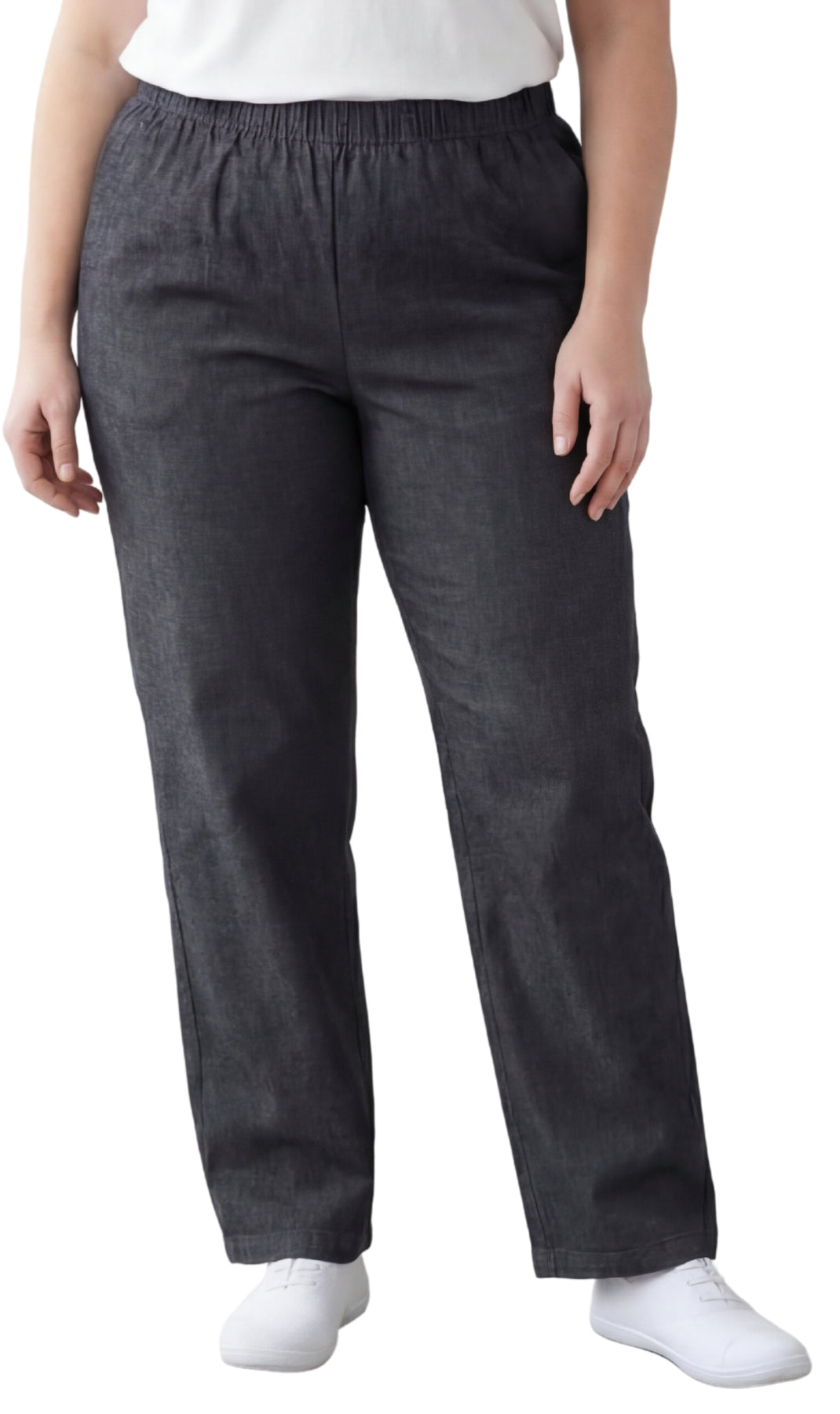 Women's Lightweight Pull-On Denim Jeans with Elastic Waist – Relaxed Fit Stretch Jeans for Casual Everyday Wear