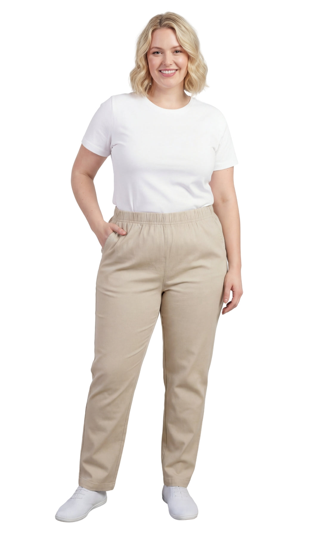 Women's Lightweight Pull-On Denim Jeans with Elastic Waist – Relaxed Fit Stretch Jeans for Casual Everyday Wear